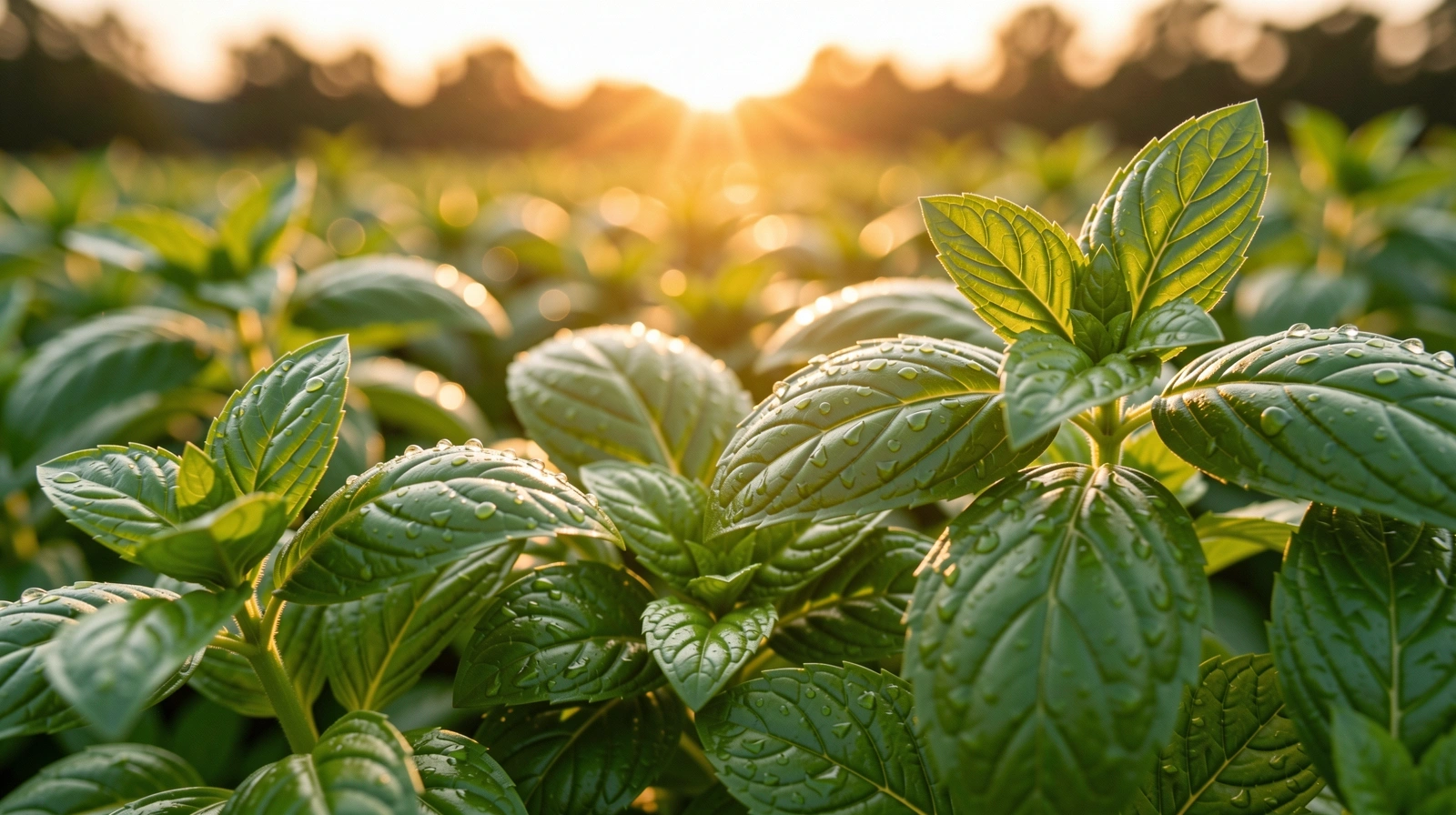 Frische Kräuter im Sonnenlicht