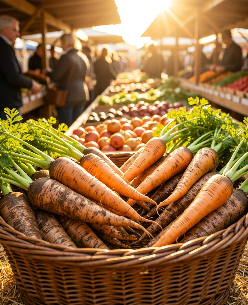 Saisonales Wurzelgemüse vom Markt